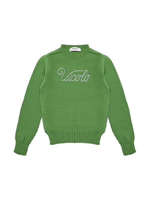 maglione bambina verde VICOLO | W00160/GREEN